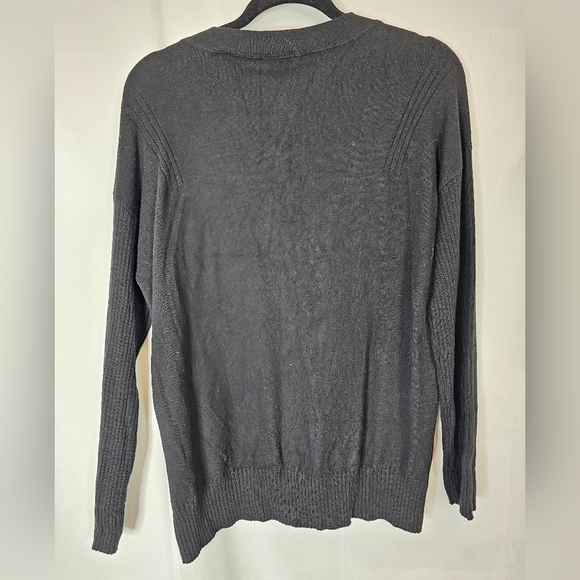 Atm black ribbed long-sleeved boatneck sweater in size Small NWT - Picture 4 of 4